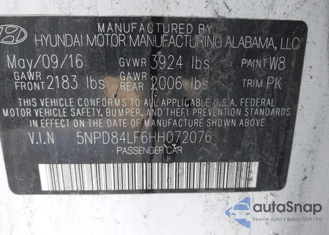 2017 Hyundai Elantra Se from USA, damaged, VIN 5NPD84LF6HH072076